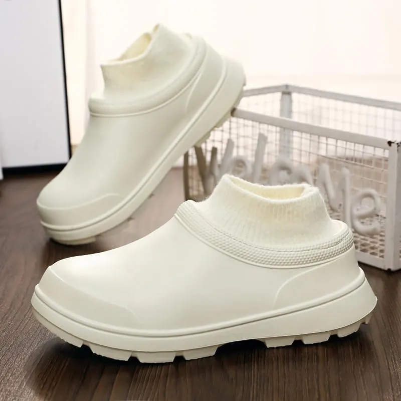 Waterproof cotton slippers for women in winter indoor home furnishing warm outdoor non-slip cotton shoes for men in winter