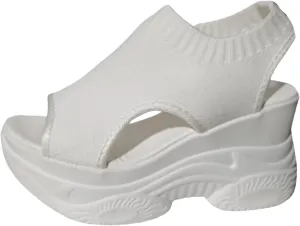 Waterproof Platform Sandals For Women 2025 Cutout Breathable Wedges Shoes Outdoor Fashion Streetwear Breathable Heeled Sandal