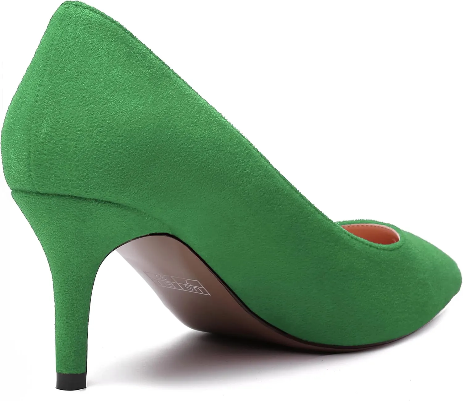 WAYDERNS Womens Pointed Toe Suede Solid Slip On Wedding Dress Stiletto Mid Heel Pumps Shoes 2.5 Inch