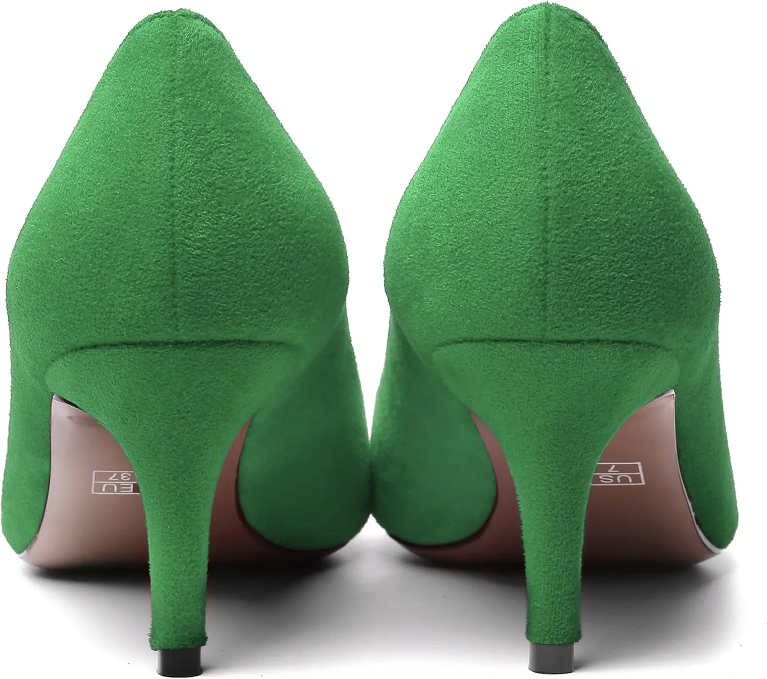 WAYDERNS Womens Pointed Toe Suede Solid Slip On Wedding Dress Stiletto Mid Heel Pumps Shoes 2.5 Inch