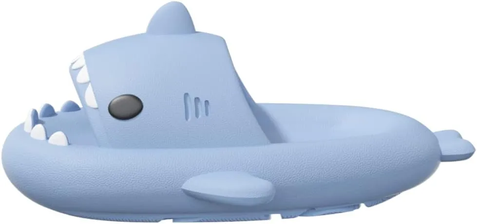 welltree Shark Slides for Women and Men Novelty Pillow Slippers Open Toe Shark Sandals Cushioned Cloud Slides