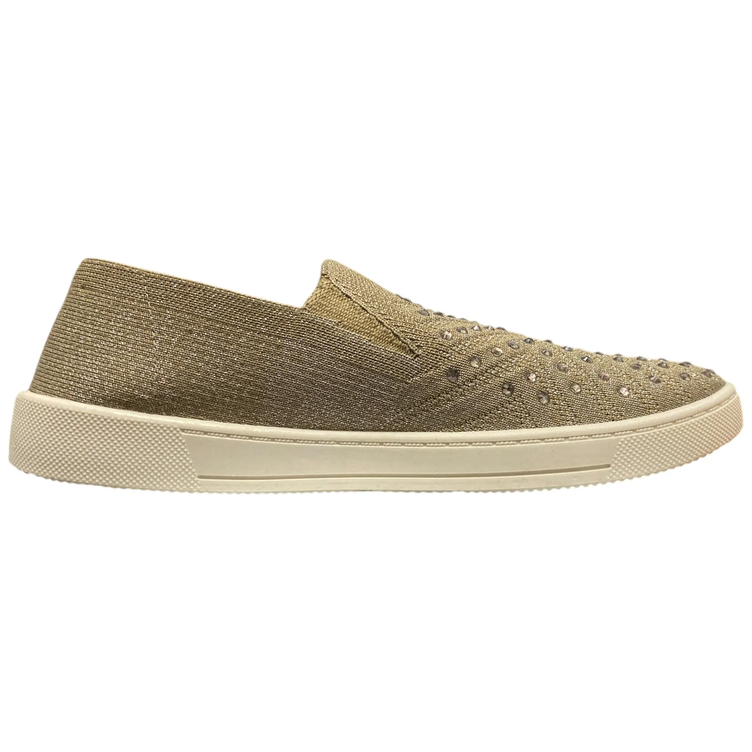 White Mountain Women's Slip-On Stretch Bling Sneaker