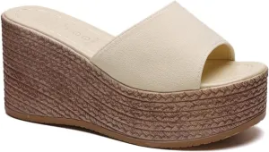 Wide Straps Platform Wedge Sandals for Women Breathable Open Toe Espadrille Sandals Comfort Slip On Mules Summer Casual Beach Slides