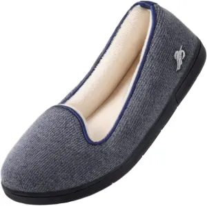 Wishcotton Women's Comfy Memory Foam ballerina House shoes, Women's Lightweight Loafer Slippers with Closed Back Indoor Outdoor
