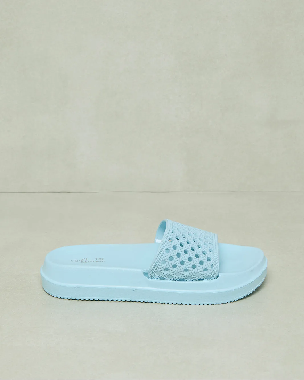 Women Blue Textured Slide