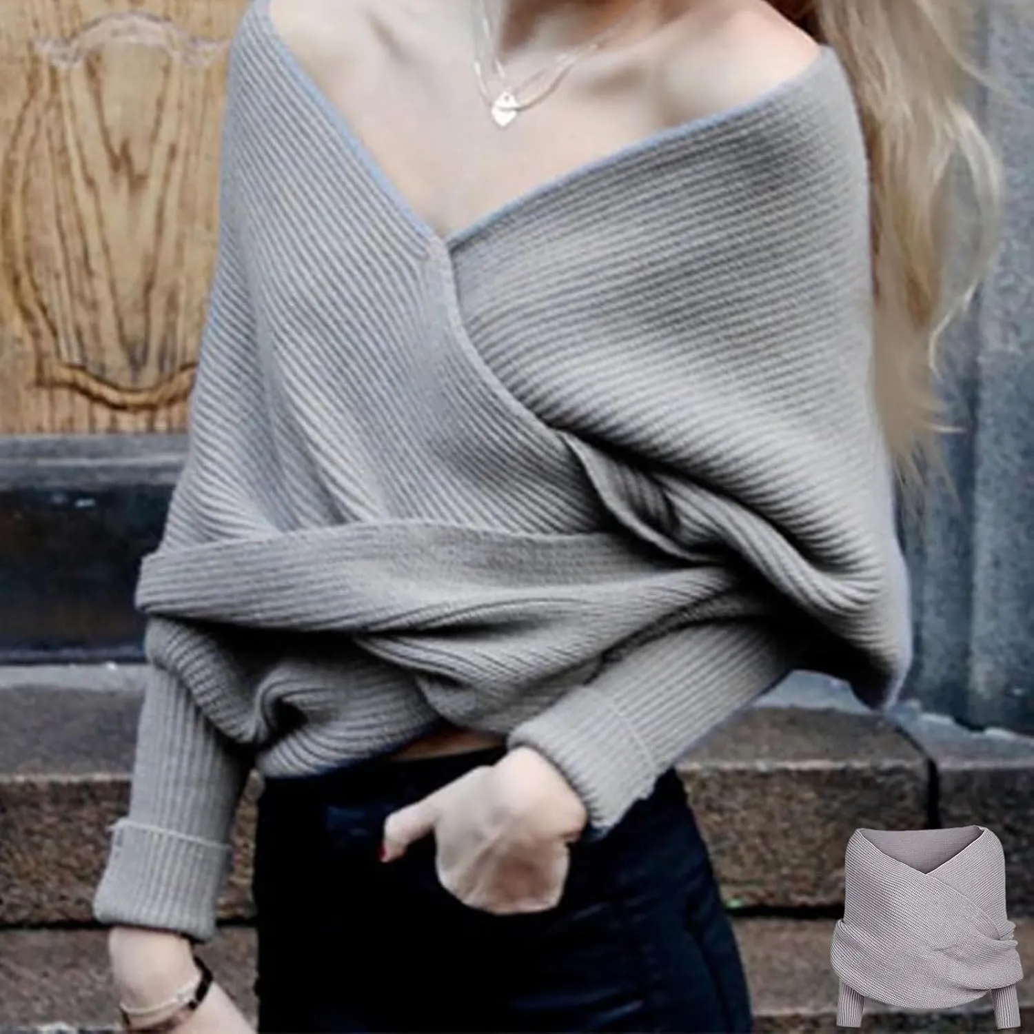 Women Fall Winter Snowfall Sweater Scarf with Sleeves Multi-Use Wrap Blanket Scarf Crochet Knitted Shawl Cape