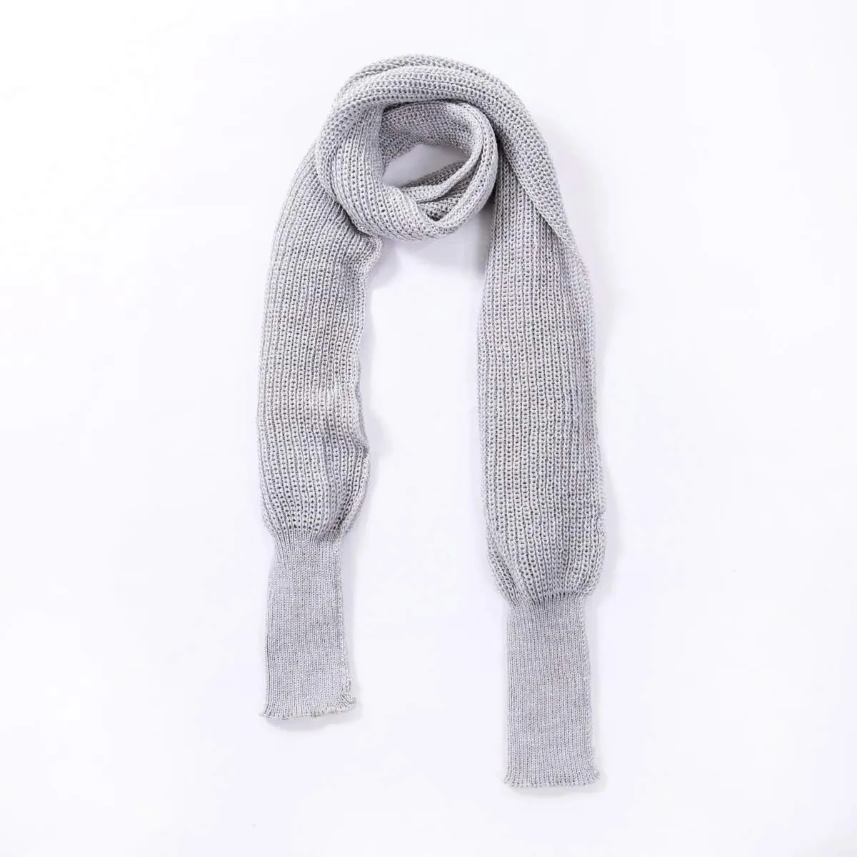 Women Fall Winter Snowfall Sweater Scarf with Sleeves Multi-Use Wrap Blanket Scarf Crochet Knitted Shawl Cape