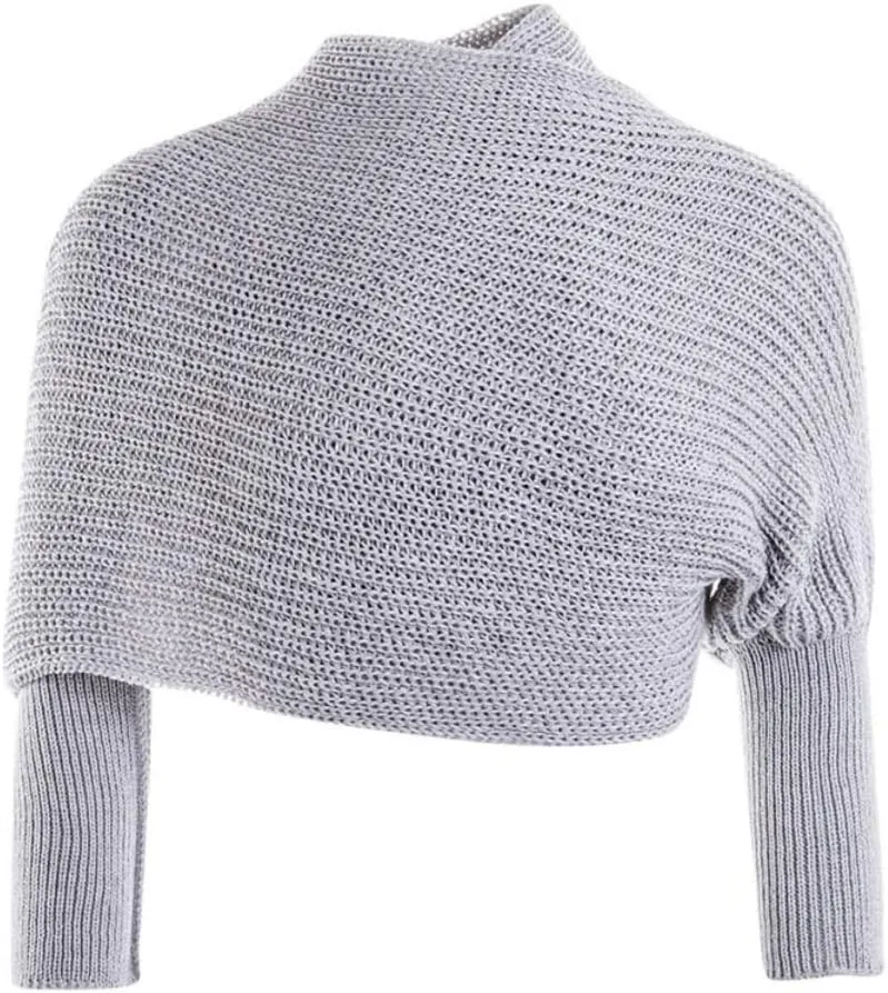 Women Fall Winter Snowfall Sweater Scarf with Sleeves Multi-Use Wrap Blanket Scarf Crochet Knitted Shawl Cape