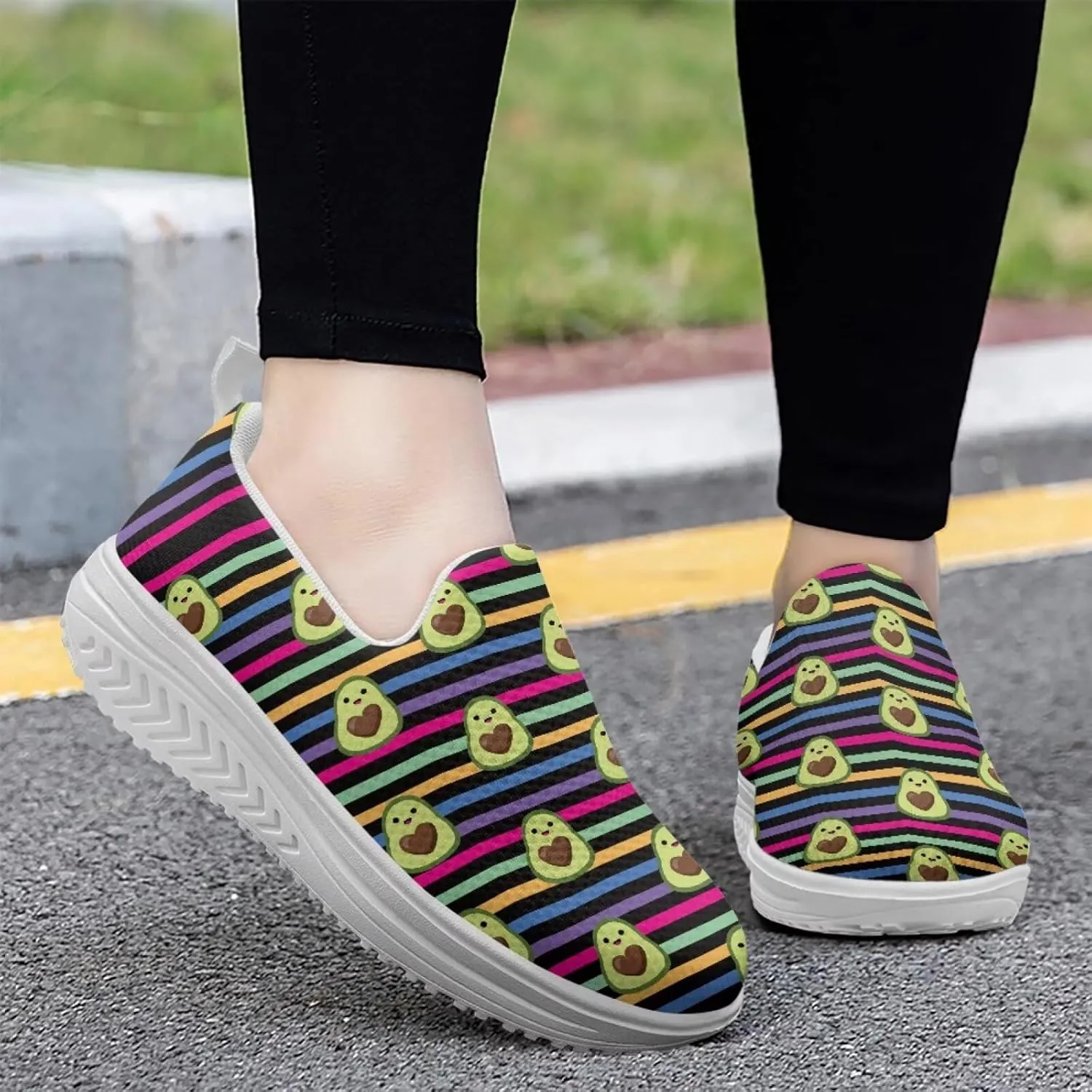 Women Slip-on Platform Loafers Casual Comfortable Loafer Shoes Slip Resistant Walking Sneaker