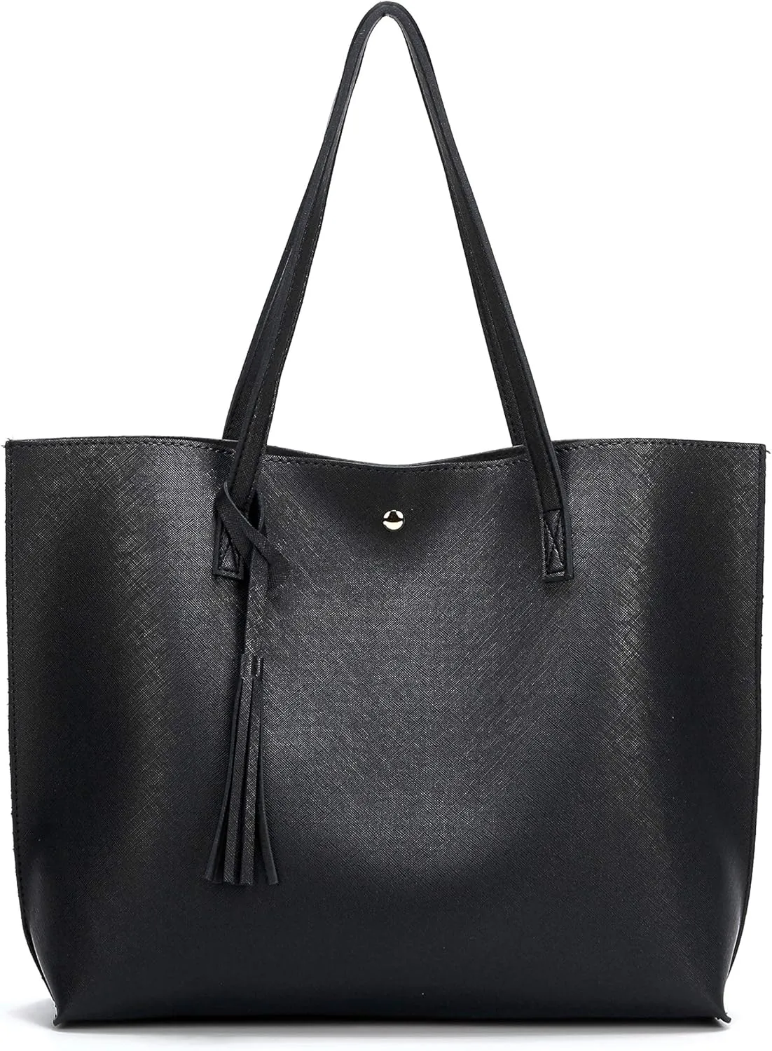 Women Tote Bags Top Handle Satchel Handbags PU Faux Leather Tote Bag with Tassel Shoulder Purse