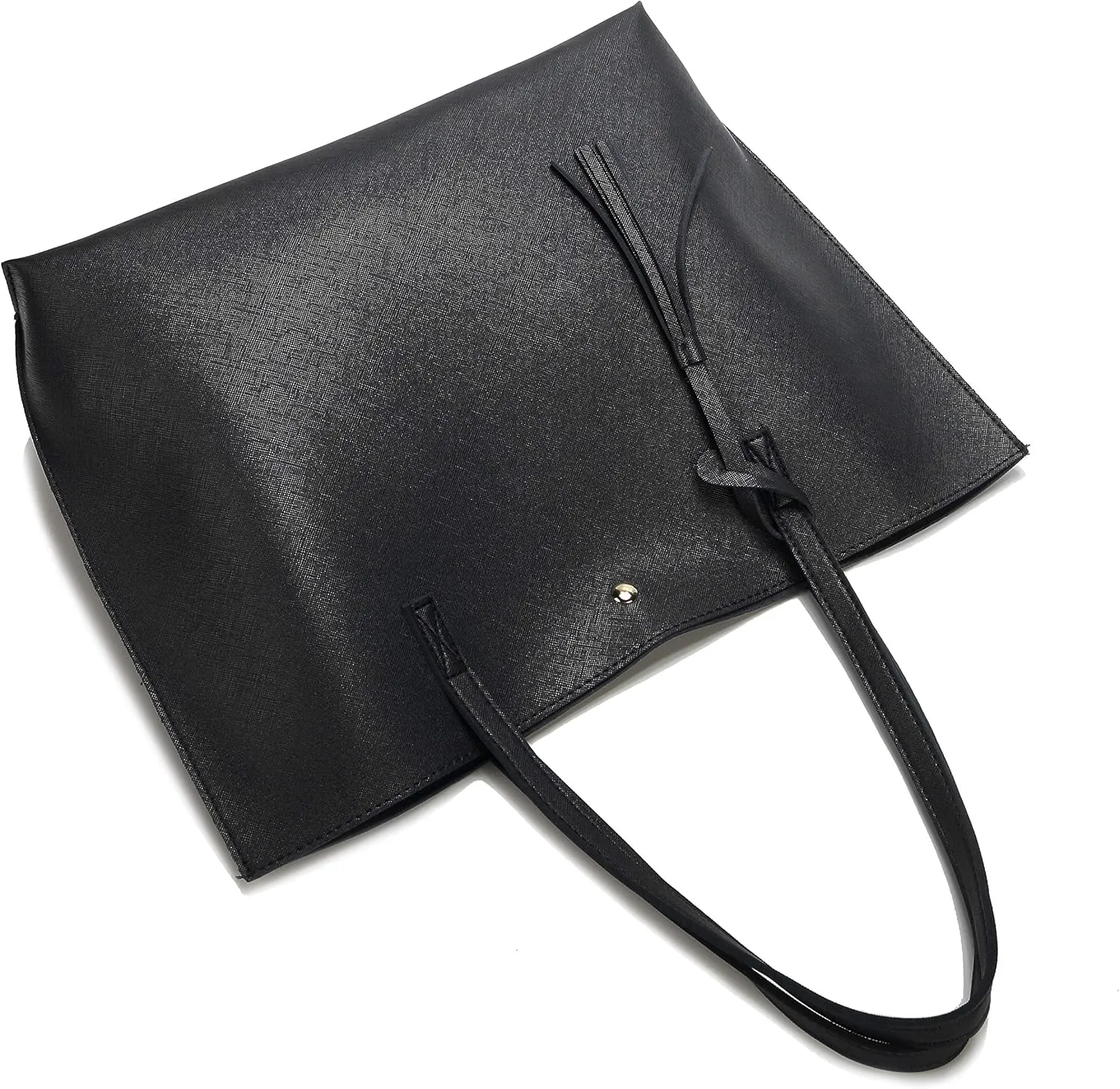 Women Tote Bags Top Handle Satchel Handbags PU Faux Leather Tote Bag with Tassel Shoulder Purse