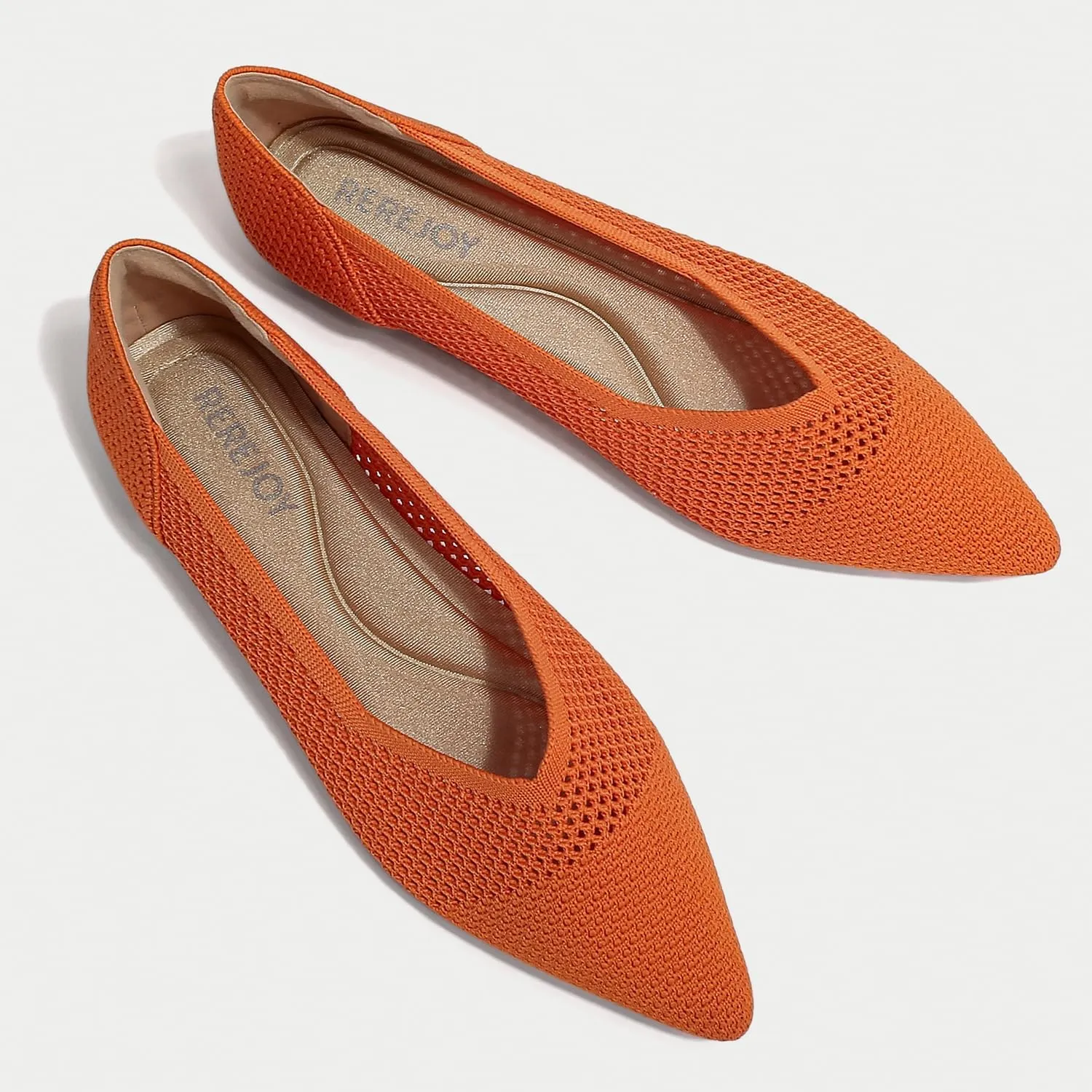 Women's Breathable Mesh Knit Ballet Flats Bow Pointed Toe Comfortable Slip On Shoes
