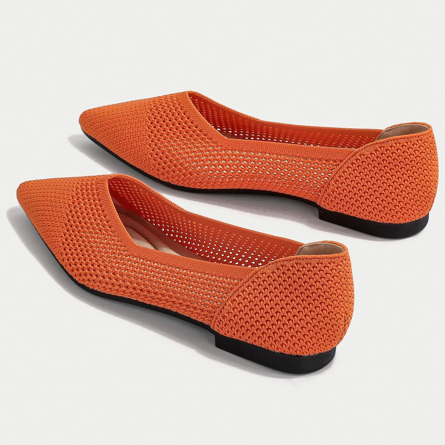 Women's Breathable Mesh Knit Ballet Flats Bow Pointed Toe Comfortable Slip On Shoes
