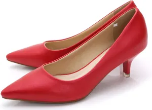 Women's Classic Pointed Toe Kitten Low Heels Wedding Office Dress Pumps Festive Shoes for Women Dressy Casual