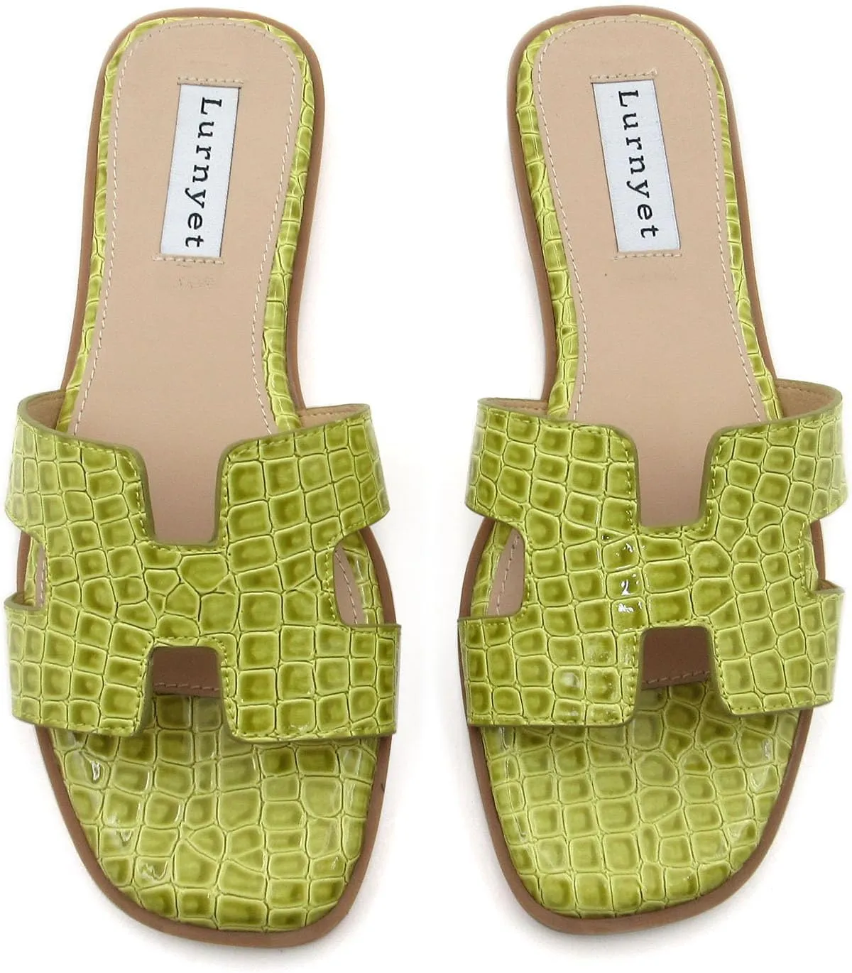 Women's Comfort Cushion Flat Sandal with Crocodile Pattern: Stylish Design Slide, Non-Slip Rubber Sole, Latex Insole for Comfort, Perfect for Parties, Gatherings, Casual Wear, Vacations, and Beach Days