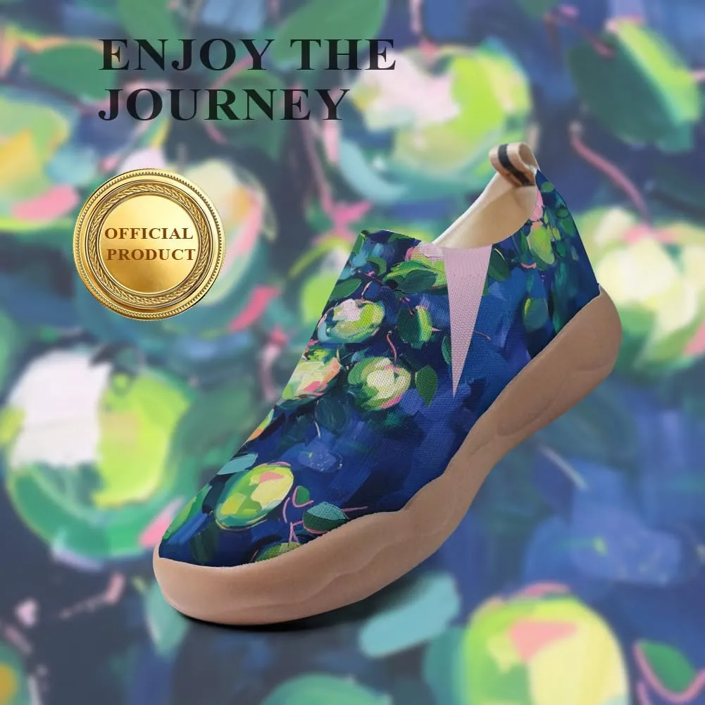Women's Comfort Soft Walking Shoes Slip On Sneakers Knitted Art Painted Casual Loafers