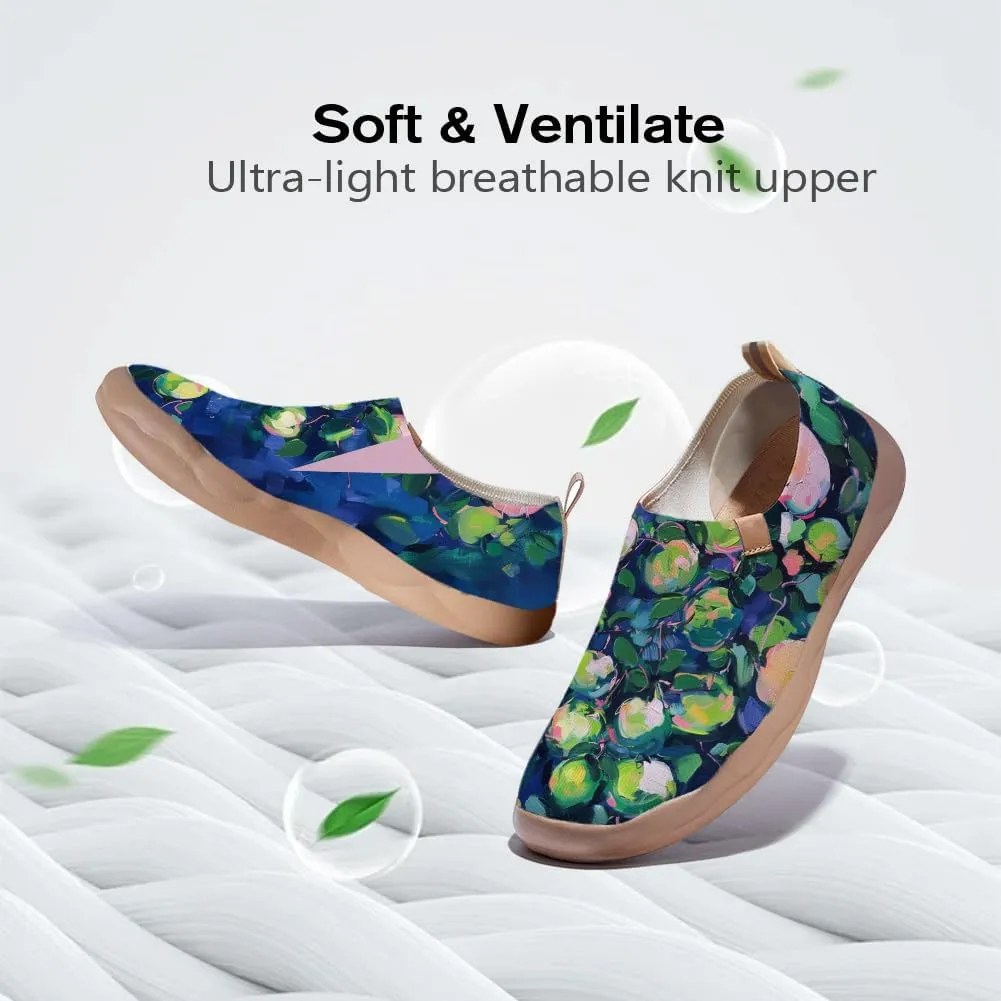 Women's Comfort Soft Walking Shoes Slip On Sneakers Knitted Art Painted Casual Loafers
