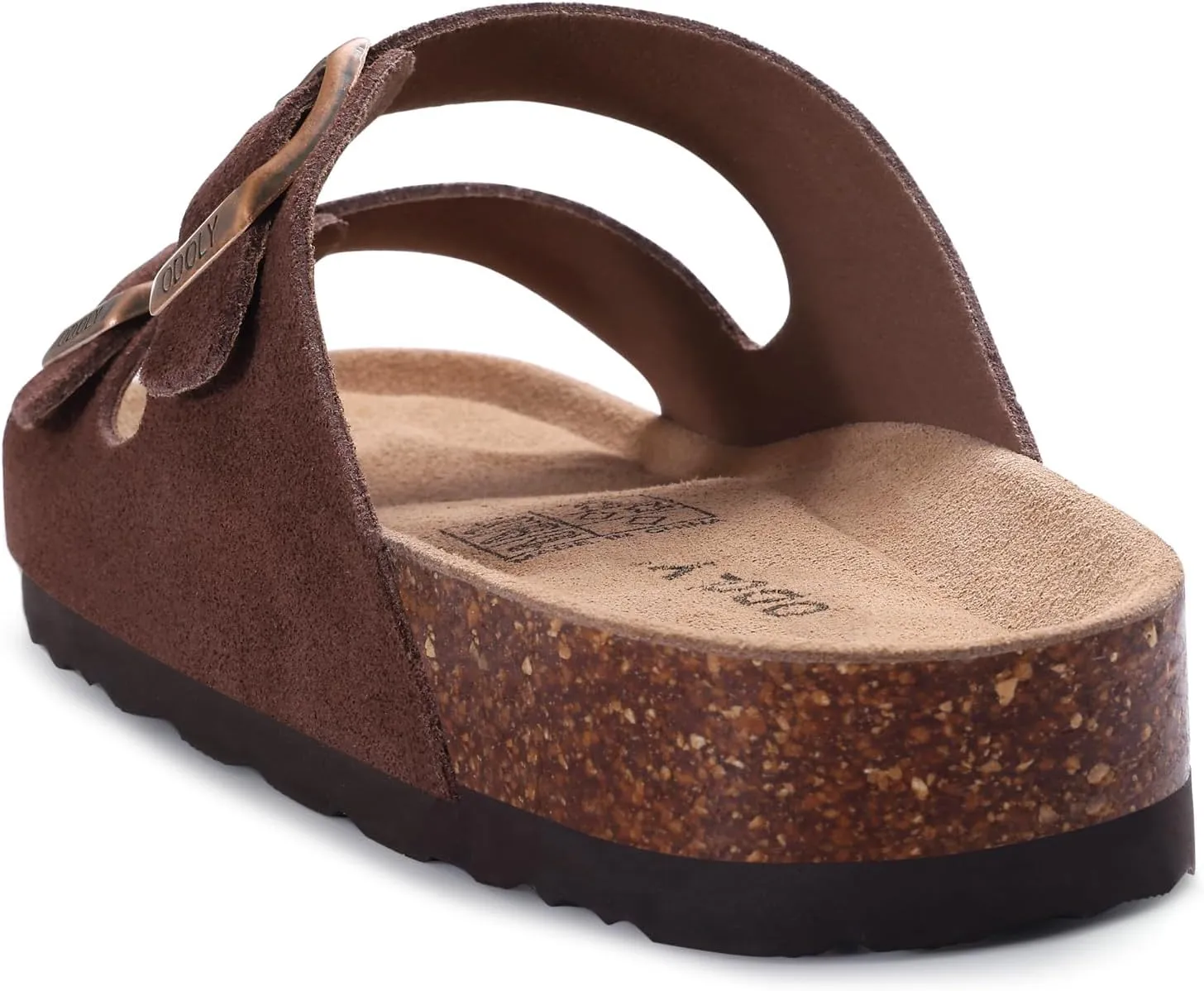 Women's Cork Footbed Slide Sandal, Arch Support Summer Outdoor Sandals with Adjustable Buckle
