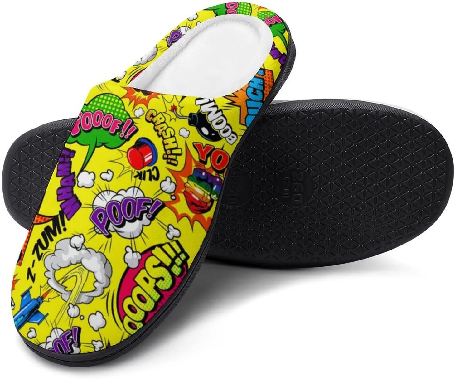 Womens Cowboy Cactus Slippers Men Warm Cotton House Slippers Hard Sole Soft Clog Slippers Slip-On Shoes Indoor Outdoor