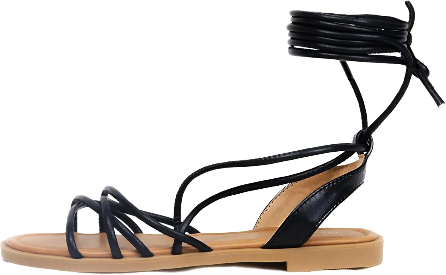 Women's Cross Lace Up Gladiator Sandals, Ankle Wrap Strappy Flats Sandals for Women
