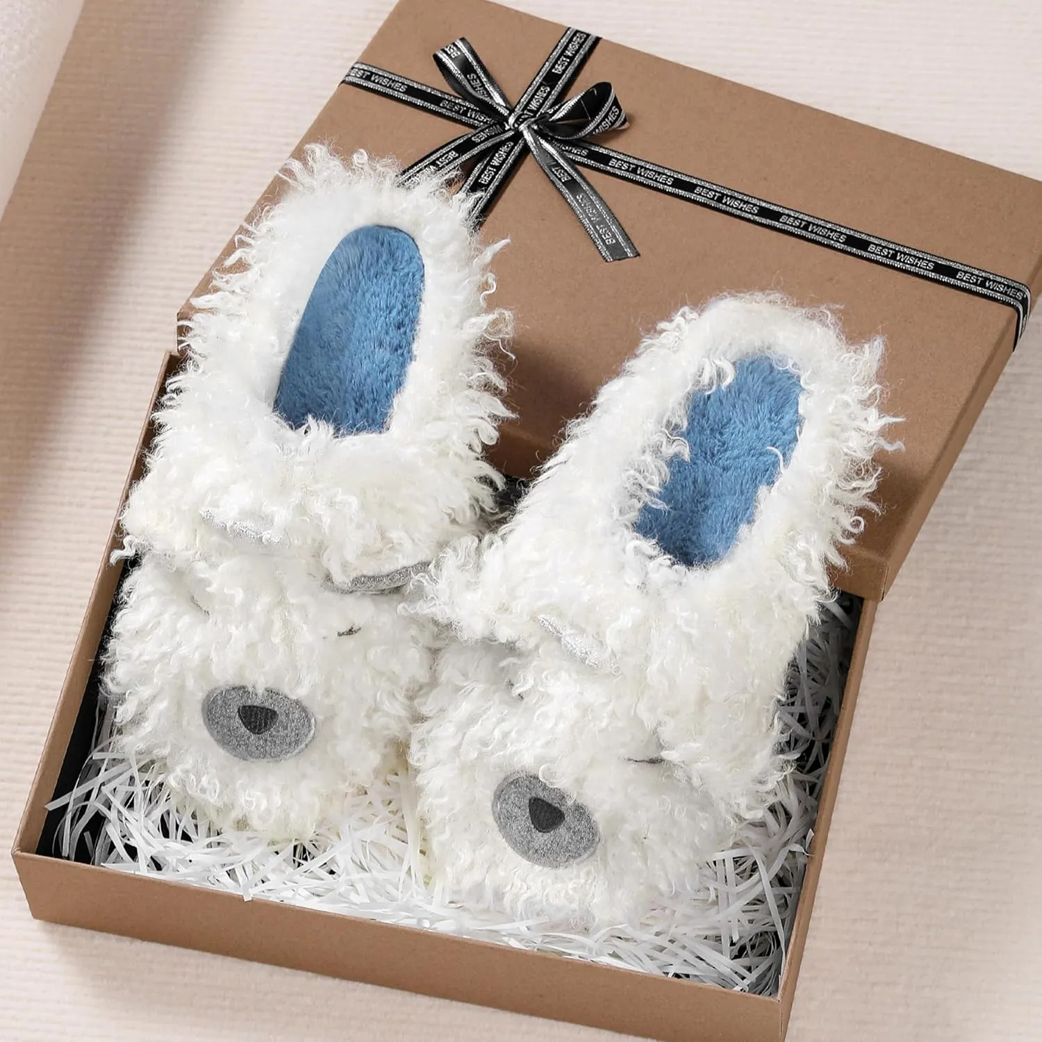 Women's Cute Cartoon Owl Slippers Fuzzy Slip On House Slipper with Memory Foam Comfy Non-Slip Warm Indoor House Shoes