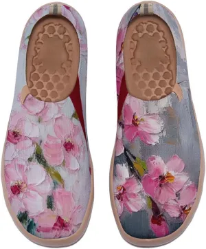 Women's Fashion Floral Breathable Painted Knitted Slip-On Casual Travel Shoes
