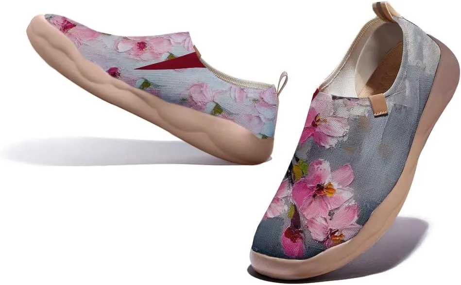 Women's Fashion Floral Breathable Painted Knitted Slip-On Casual Travel Shoes