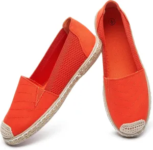 Women's Flats Shoes,Breathable Black Espadrilles Flats,Black and White Slip on Shoes(Lightweight and Soft)