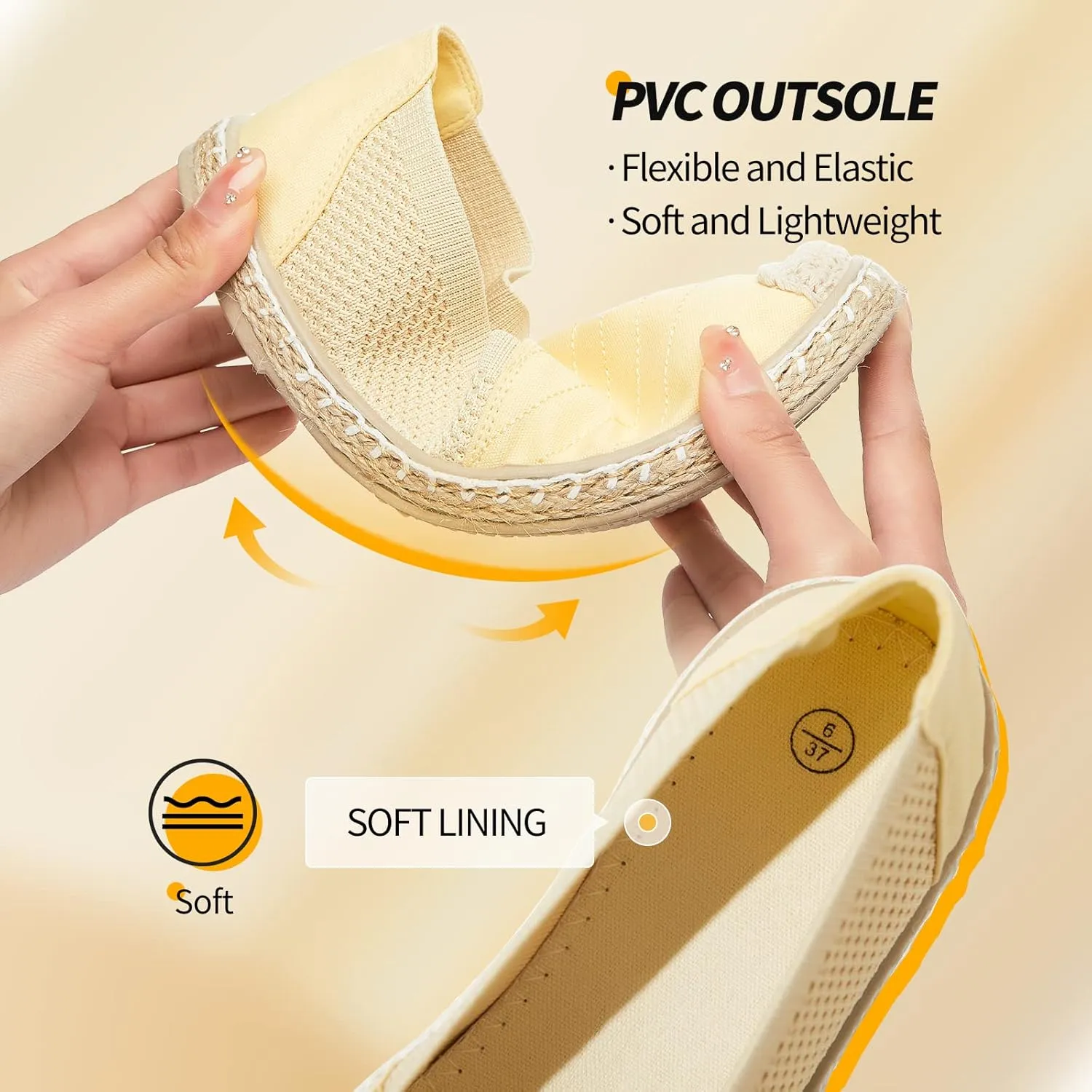 Women's Flats Shoes,Breathable Black Espadrilles Flats,Black and White Slip on Shoes(Lightweight and Soft)
