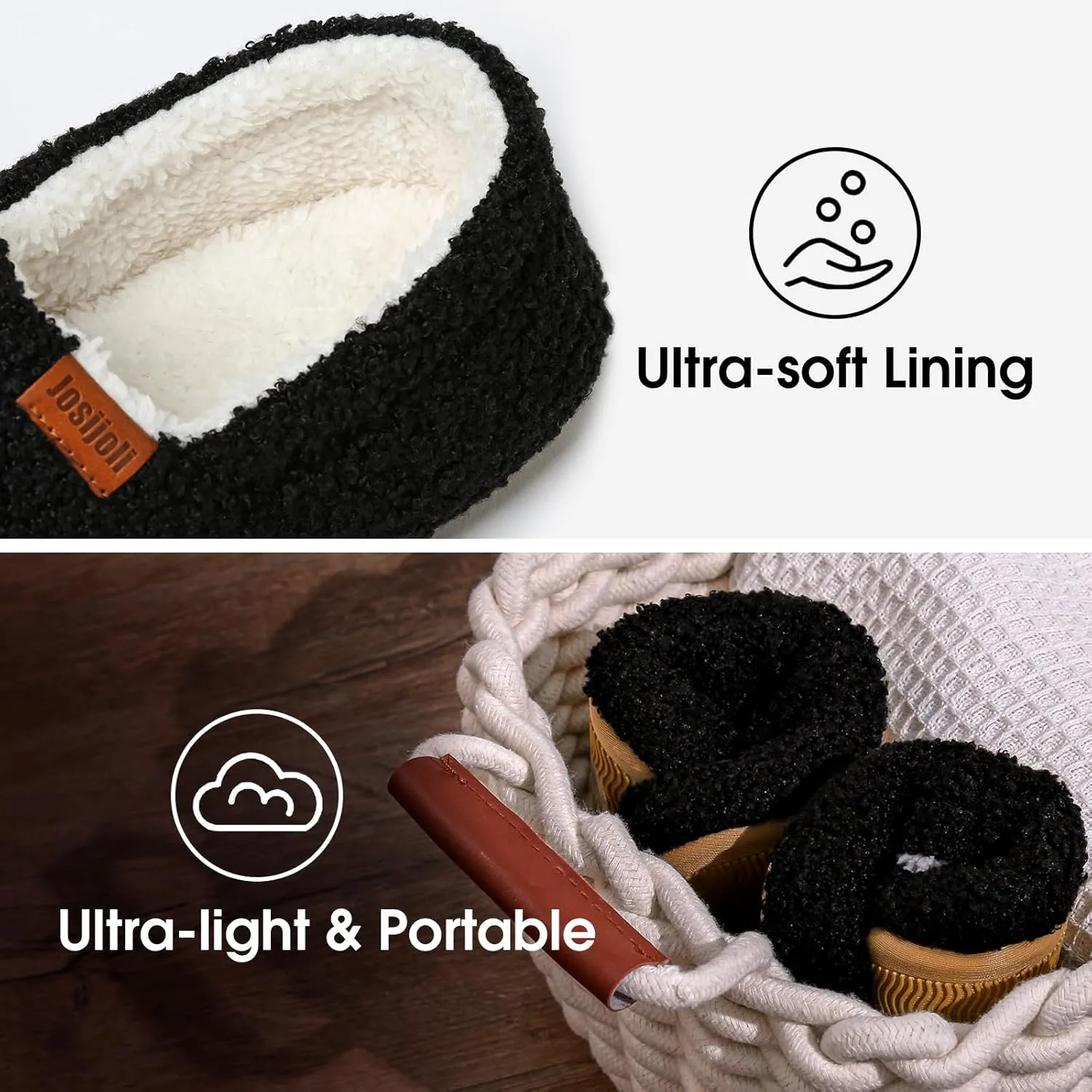 Women's Fuzzy Curly Fur Memory Foam Slippers, Closed Back House Slippers Indoor and Outdoor