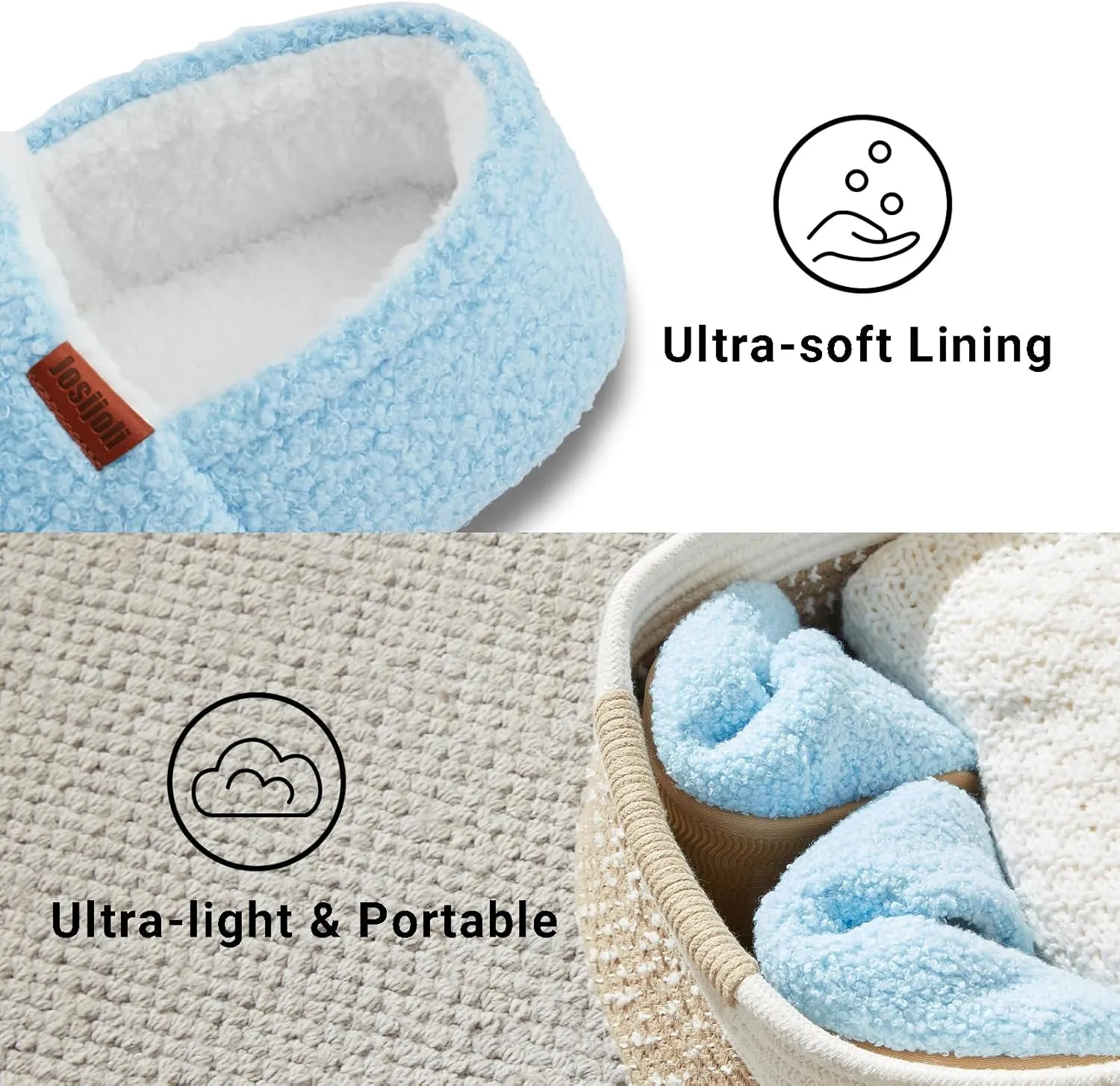 Women's Fuzzy Curly Fur Memory Foam Slippers, Closed Back House Slippers Indoor and Outdoor