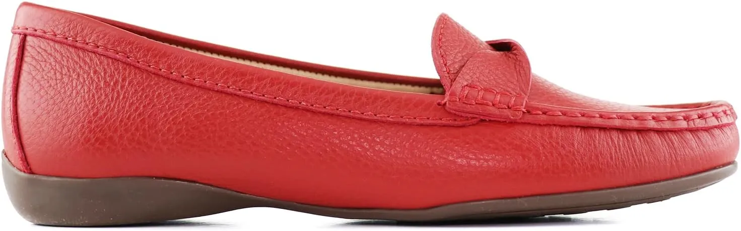 Women's Genuine Leather Casual Comfort Slip on Loafers