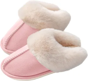 Women's House Slippers Memory Foam Fluffy Soft Slippers, Slip on Winter Warm Shoes for Women