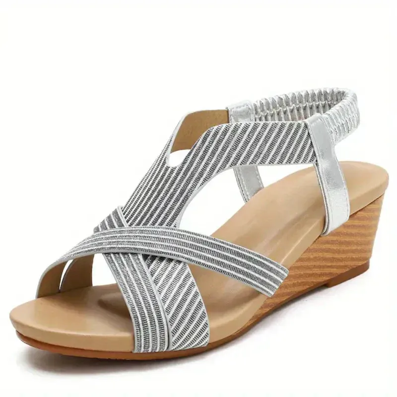 WOMEN'S LEATHER PLATFORM WEDGE ORTHOPEDIC SANDALS