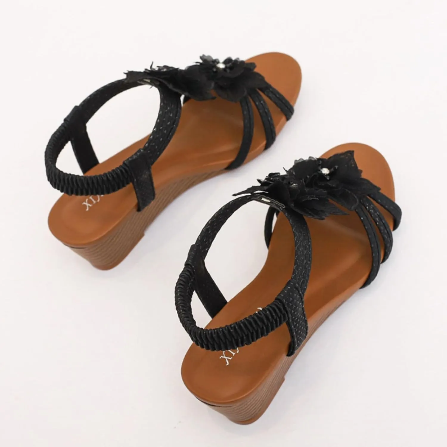 Women's Low Wedge Heels Summer Dressy Platform Sandals Ankle Strap Open Toe Slip On Flower Shoes Cute Comfy Wedges Heels Beach Sandal Bohemian Wedding Breathable Fashion Trendy Sandals