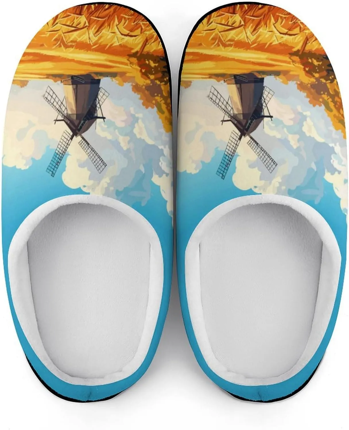 Womens Memory Foam Slippers Soft Bedroom Slip-On Shoes Mens Halloween Slippers Cotton House Slippers Indoor Outdoor