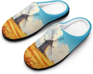 Womens Memory Foam Slippers Soft Bedroom Slip-On Shoes Mens Halloween Slippers Cotton House Slippers Indoor Outdoor