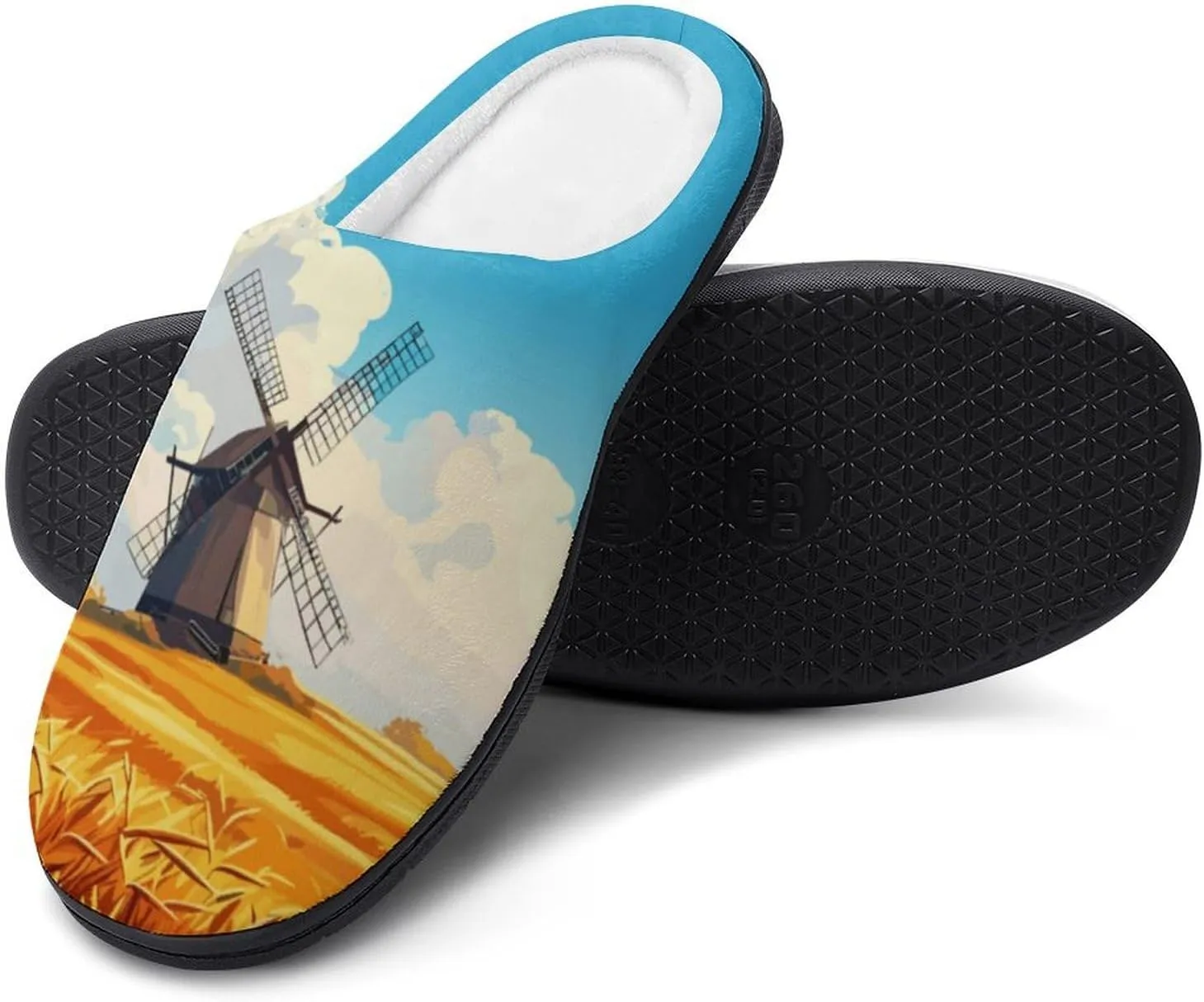 Womens Memory Foam Slippers Soft Bedroom Slip-On Shoes Mens Halloween Slippers Cotton House Slippers Indoor Outdoor