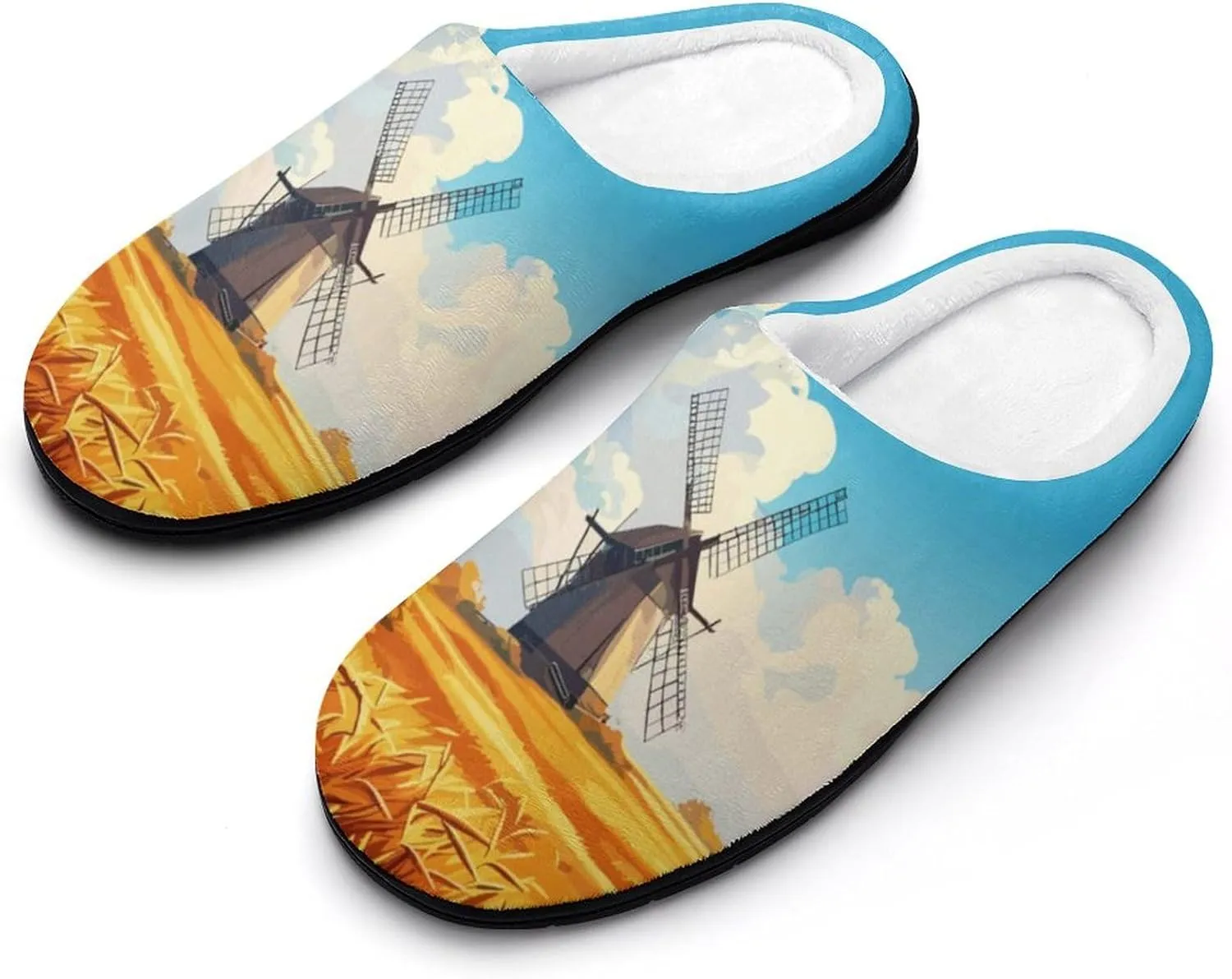 Womens Memory Foam Slippers Soft Bedroom Slip-On Shoes Mens Halloween Slippers Cotton House Slippers Indoor Outdoor