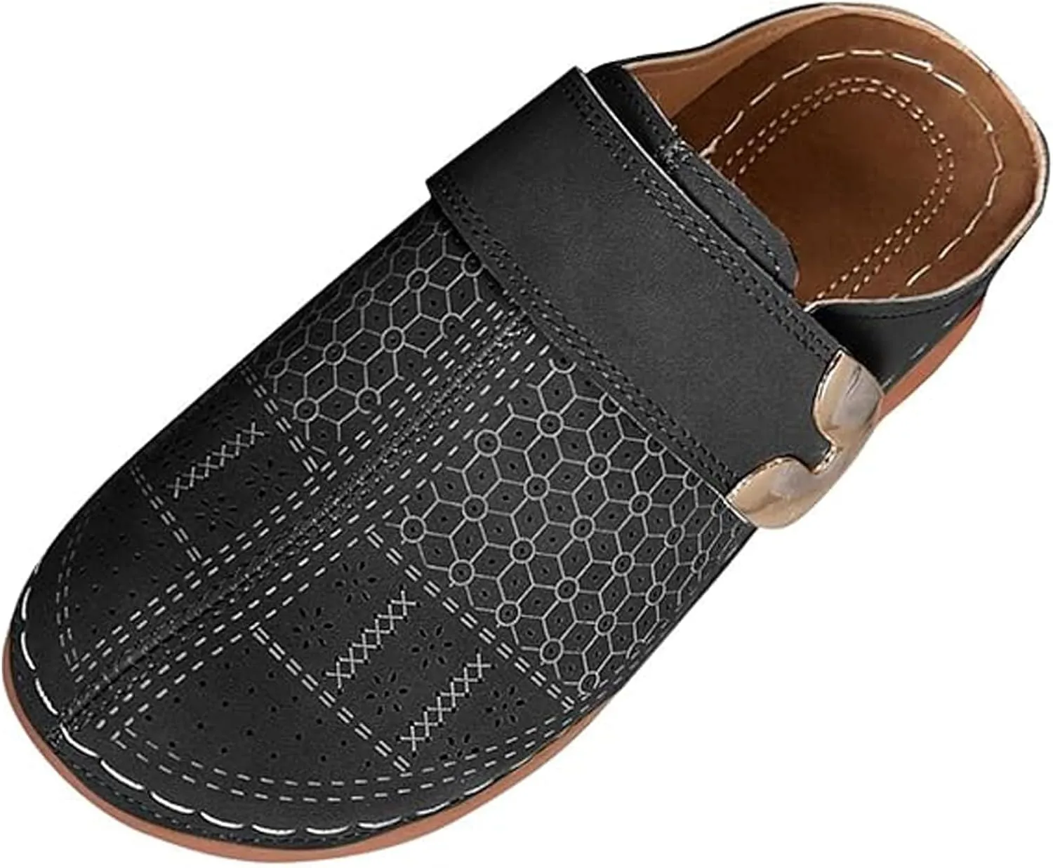 Women's Mules & Clogs Dressy Summer Closed Toe Orthopedic Sandals, Slip On Wide Width Backless Shoes Hollow Out Breathable Platform Sandals All-Match Comfortable Walking Slippers