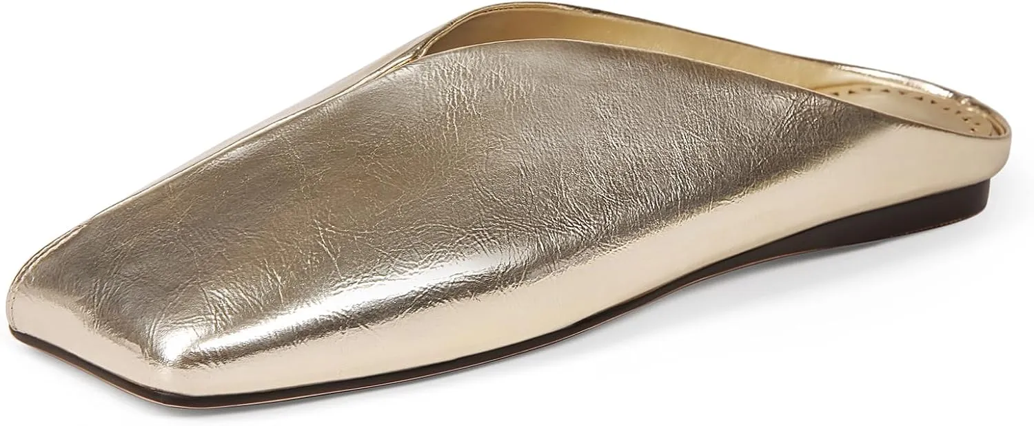 Women's Mules Flats Closed Square Toe Slip On Backless Fashion Casual Dress Shoes