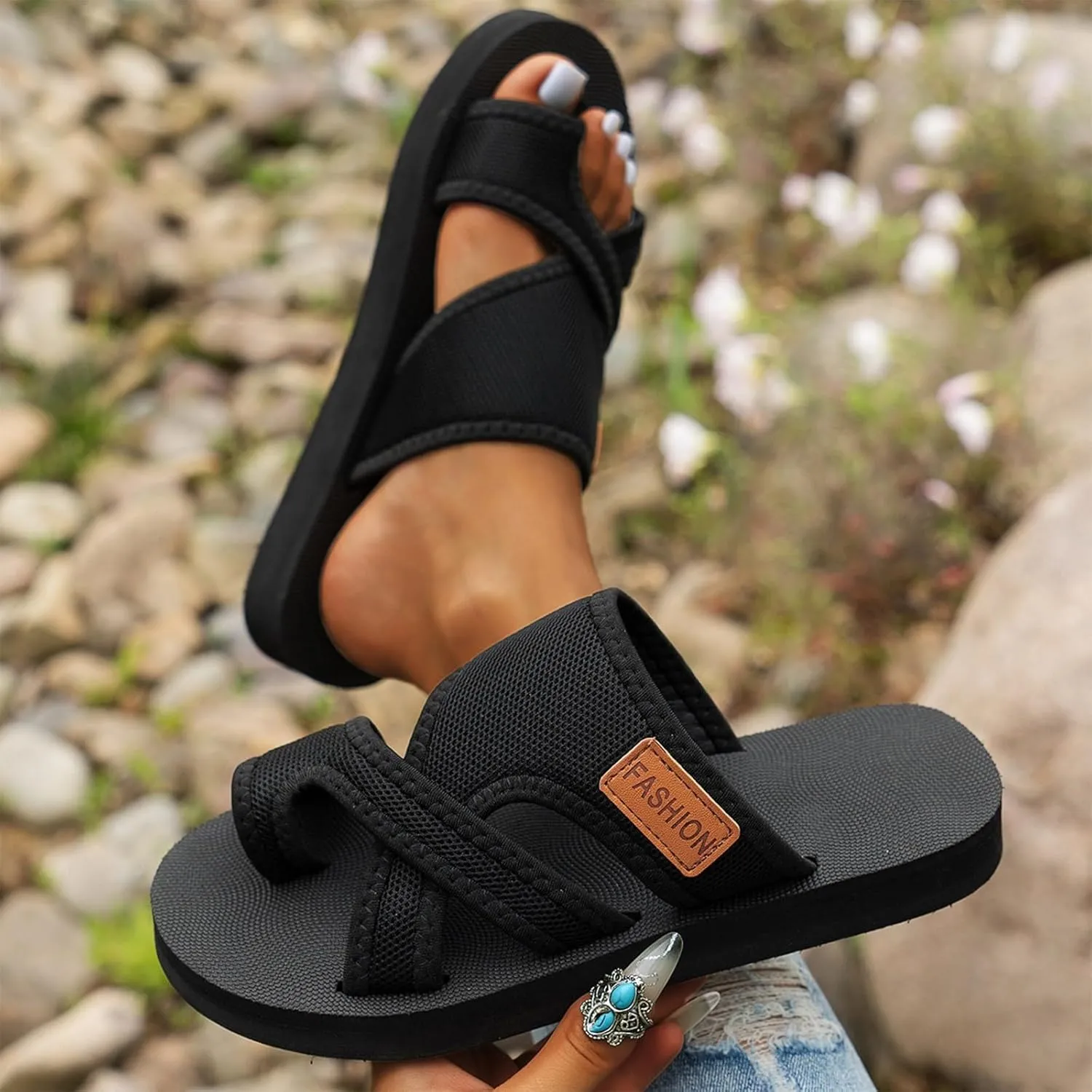 Women'S Orthopedic Sandals 2025 Beach Slide Sandals With Arch Support Breathable Comfortable Vacation Flip Flops