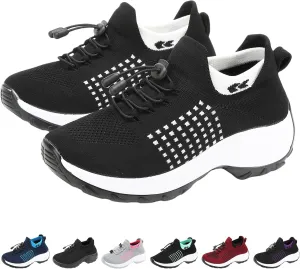 Women's Orthopedic Sneakers Comfortable Breathable Mesh Upper Walking Shoes Air Cushion Stretch Orthowear Shoes