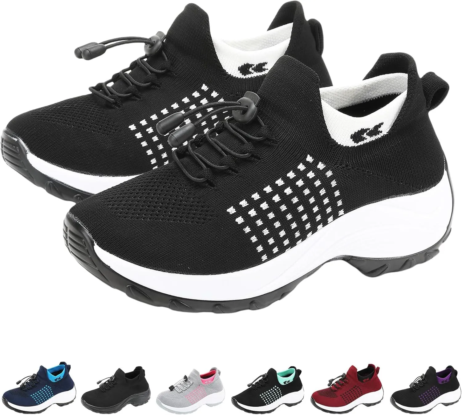 Women's Orthopedic Sneakers Comfortable Breathable Mesh Upper Walking Shoes Air Cushion Stretch Orthowear Shoes