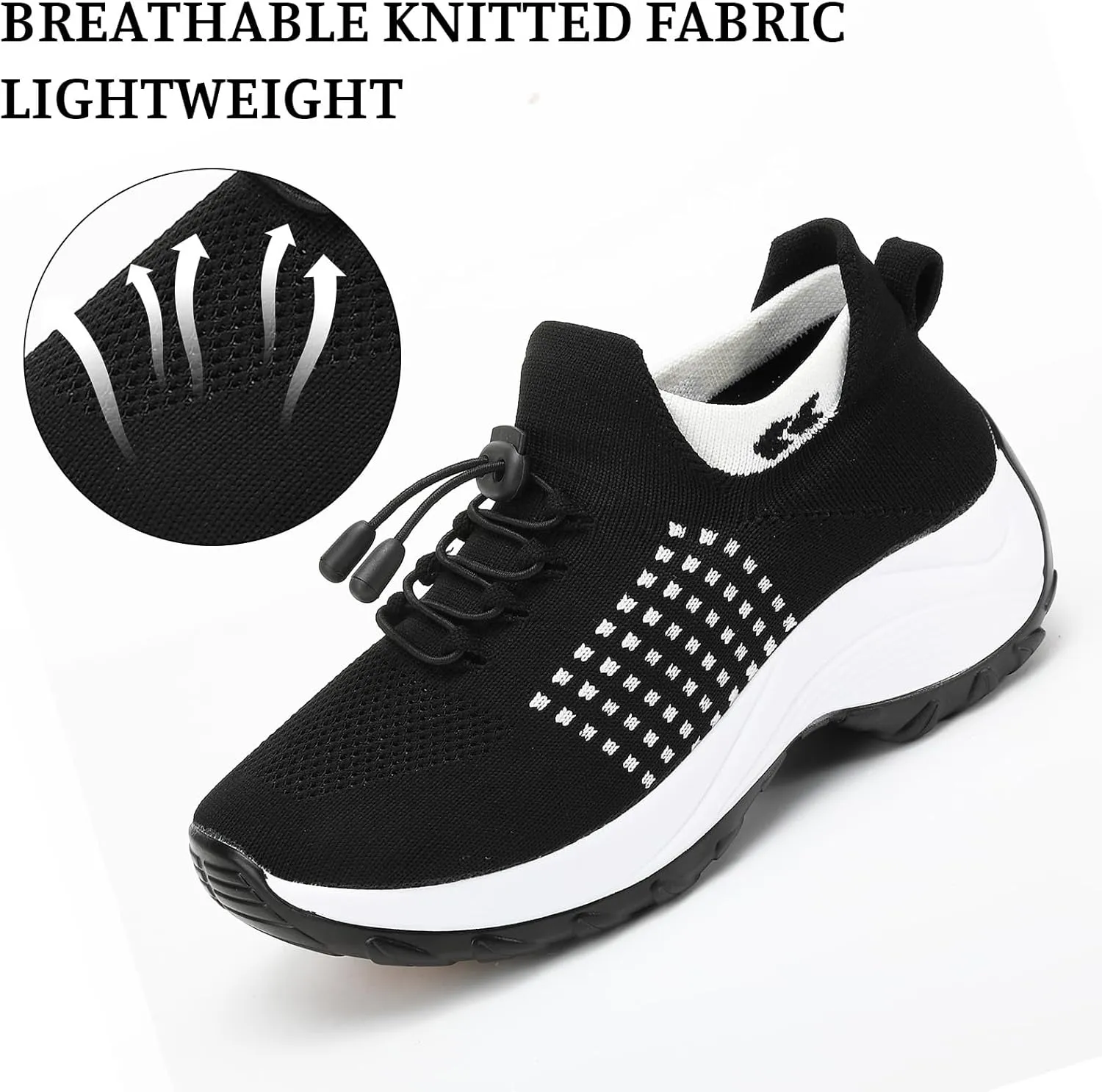 Women's Orthopedic Sneakers Comfortable Breathable Mesh Upper Walking Shoes Air Cushion Stretch Orthowear Shoes