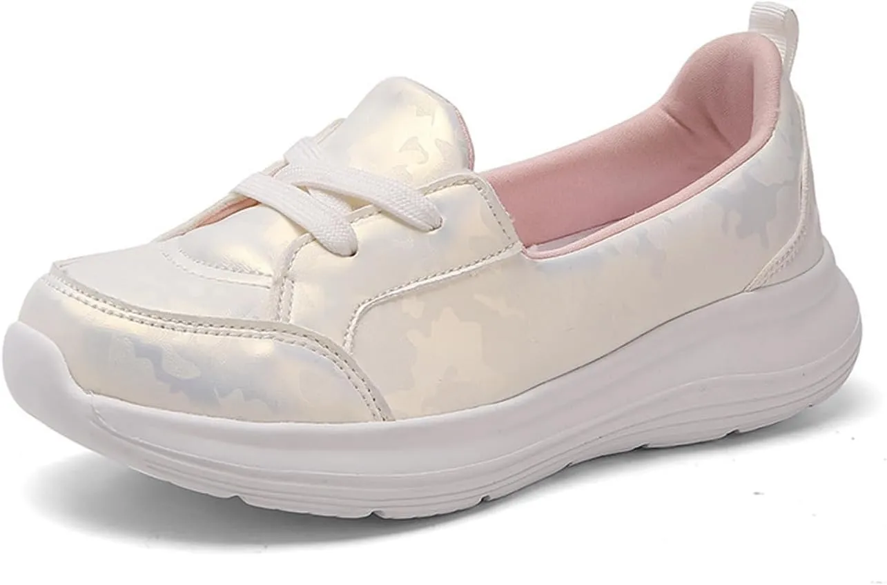 Women's Pattern Print Slip On Walking Shoes Comfortable Casual Arch Support Non-Slip Breathable Soft Sole Low Top Loafers Flats