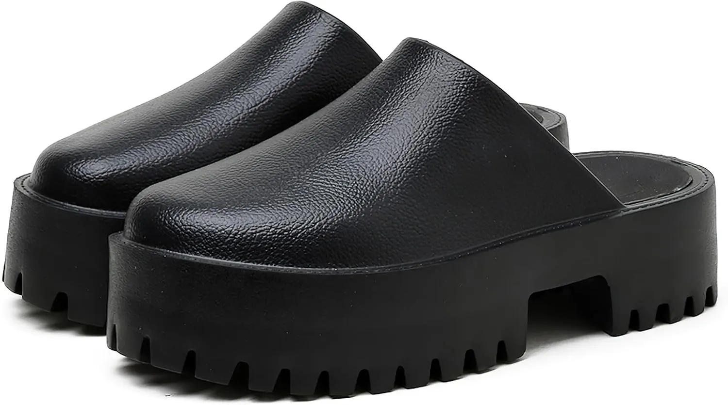 Womens Platform Mules Slip On Sandals Closed Toe Clogs Non-Slip Thick Sole Waterproof Slippers