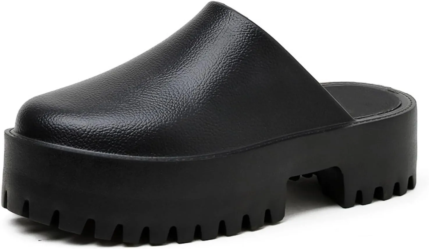 Womens Platform Mules Slip On Sandals Closed Toe Clogs Non-Slip Thick Sole Waterproof Slippers
