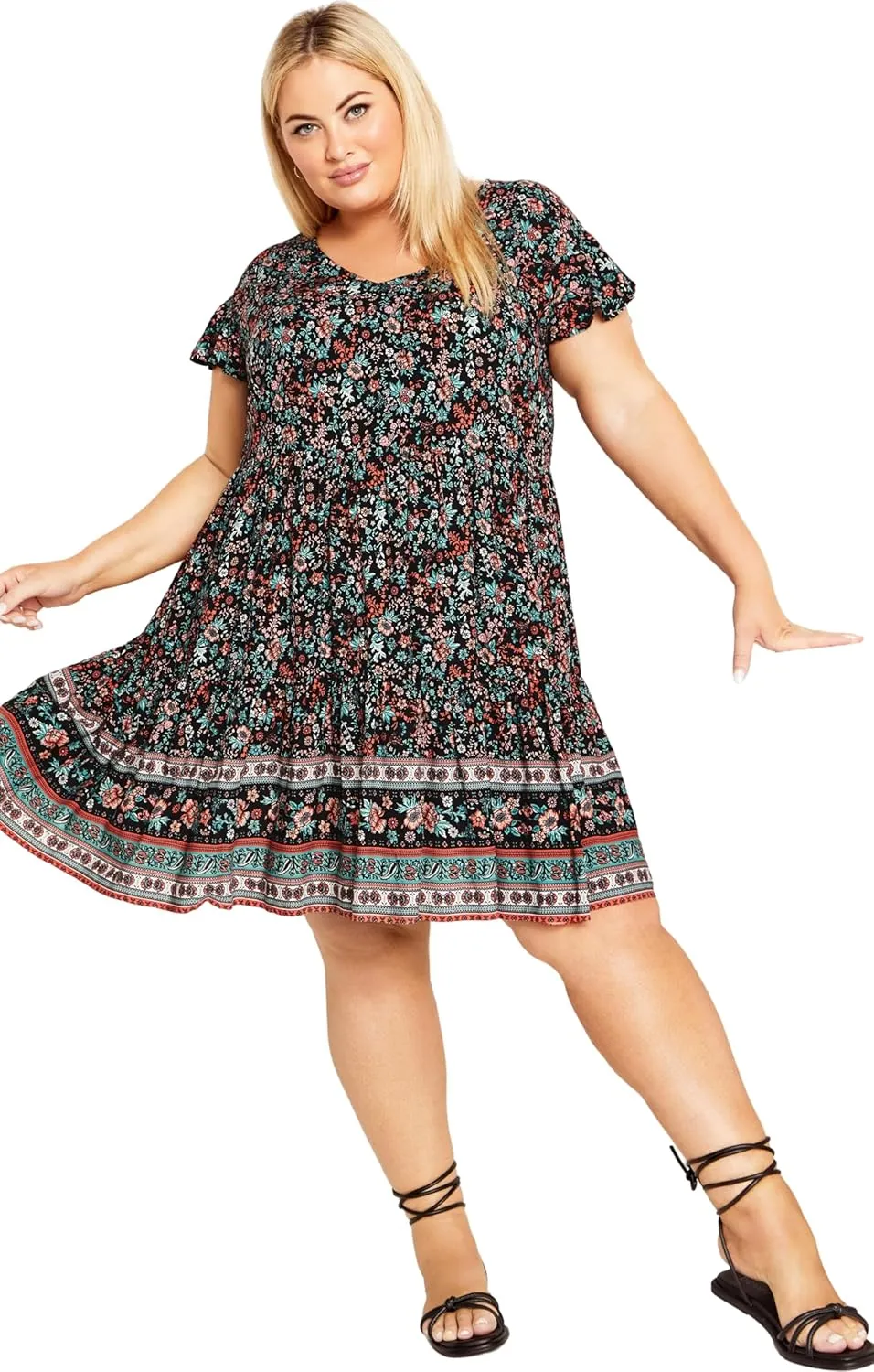 Women's Plus Size Dress Unwind Tiers