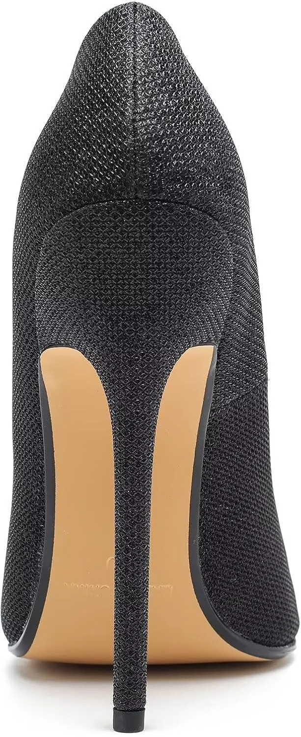 Women's Pumps High Heels 5.7 inch, Classic Sexy Pointed Toe Black Stiletto Heels Dress Wedding Party Office Shoes Slip On Plus Size
